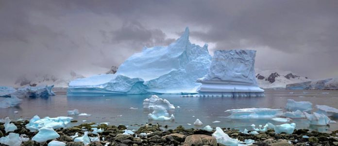 'Grounded Iceberg' (1995, archival inkjet print, 16 x 36 in) by Arnold Zageris. (Photo courtesy of Art Gallery of Peterborough)