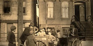 Since the 19th century, local boards of health have played a critical role in improving the health of local residents, such as municipal bylaws to prohibit the sale of unpasteurized milk and milk products. Pictured is the sale of "unsanitary" ice cream circa 1905. On February 9, 2019, Peterborough Public Health and the Peterborough Historical Society are hosting a one-day conference called "Back to the Future: 130 years of Public Health in the Kawarthas". (Photo: Archives of Ontario)