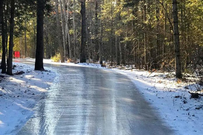 The 1.4km ice trail, which runs through Balsam Lake Provincial Park, will also be open for public skating on Sunday afternoon. (Photo: Balsam Lake Provincial Park)