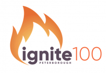 ignite100 is a new annual innovation competition from Community Futures Peterborough, where the winner will receive a repayable loan of $100,000 with no payments in the first year and no interest for the first three years. (Graphic: Community Futures Peterborough)