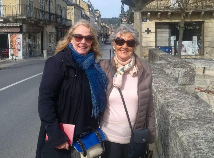 Peterborough resident Johanna Sinclair (left) with Mme Lacroix, the former owner of the villa in the French village of Terrasson that Johanna purchased and renovated. (Supplied photo)