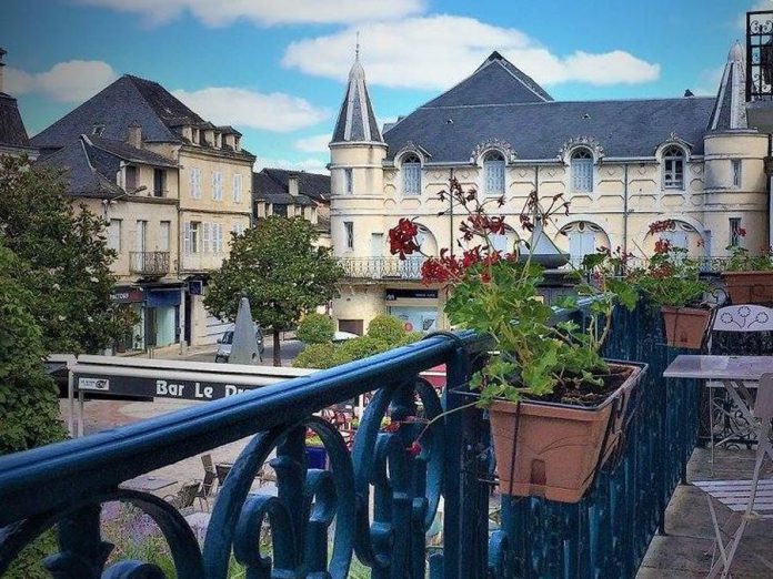 The view from the balcony of La Résidence Terrasson, which overlooks the market square.  (Supplied photo)