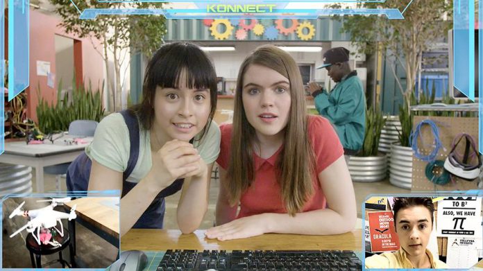 Anwen O'Driscoll (right) appears as Lana with her best friend Star Slade as Simone in the 2017 STEM-related web series "Emerald Code". (Photo: Shaftesbury Films)