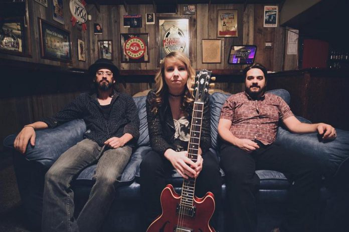 2018 Maple Blues Award winner Emily Burgess with brothers Rico and Marcus Browne in their trio The Emburys. The Toronto Blues Society named Burgess as New Artist/Group of the Year at the Maple Blues Awards ceremony on February 4, 2019. (Photo: Karol Orzechowski)