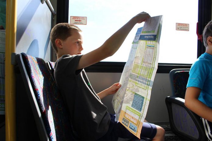 The Transit Quest program encourages students in grade eight to use Peterborough Transit by providing them with a free transit pass over the March Break. (Photo courtesy of GreenUP)