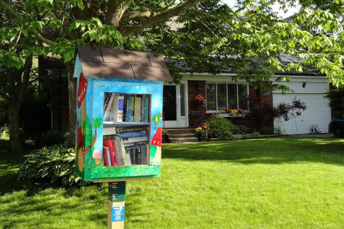 In 2015, as part of its 25th anniversary, Kawartha Rotary installed 25 Little Free Library stations in neighbourhoods around Peterborough. (Photo courtesy of Rotary Club of Peterborough Kawartha)