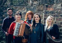 The Outside Track, featuring five musicians from Canada, Ireland, and Scotland, performs at Market Hall Performing Arts Centre in downtown Peterborough on February 27, 2019. (Publicity photo)