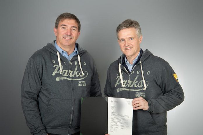 Peterbrough-Kawartha MPP Dave Smith (left) has been appointed special advisor for Ontario Parks by Rod Phillips, Minister of the Environment, Conservation and Parks. (Photo: Government of Ontario)