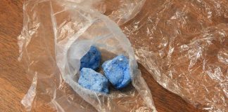 Peterborough police seized almost 11 grams of blue heroin on February 21, 2019. Blue heroin is heroin mixed with the much stronger synthetic opiod fentanyl. (Photo: Peterborough Police Service)