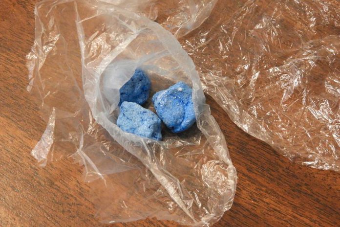 Peterborough police seized almost 11 grams of blue heroin on February 21, 2019. Blue heroin is heroin mixed with the much stronger synthetic opiod fentanyl. (Photo: Peterborough Police Service)