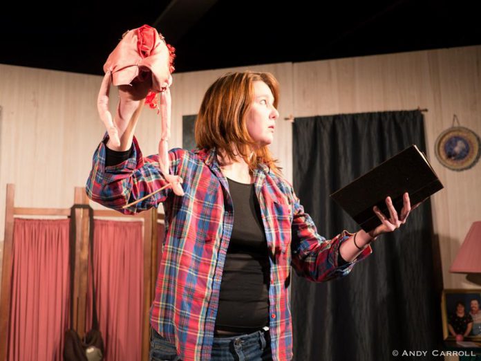 Naomi Duvall with her vagina puppet. "Puss-essed" grew out of Naomi's cabaret performances with the puppet, after an old friend suggested Naomi was channelling the voice of Naomi's late mother through the puppet.  (Photo: Andy Carroll) 