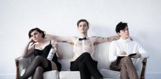 Dani McDonald as Salli Bowles, Conner Clarkin as the Emcee, and Daze Francis as Cliff Bradshaw in a promotional photo for the Anne Shirley Theatre Company production of the classic musical "Cabaret", which runs from March 15 to 23, 2019 at the Market Hall Performing Arts Centre. (Photo: Ash Nayler Photography)