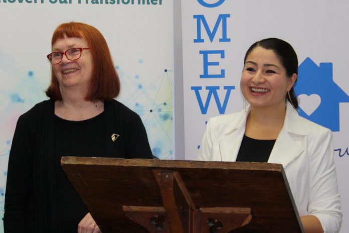 YWCA Peterborough Haliburton executive director Lynn Zimmer and Minister for Women and Gender Equality and Minister of International Development Maryam Monsef at the announcement of $1 million for YWCA Peterborough Haliburton's "Homeward Bound in Peterborough" project on March 5, 2019. Zimmer will be retiring on November 30, 2019.  (Photo: Office of Maryam Monsef) 