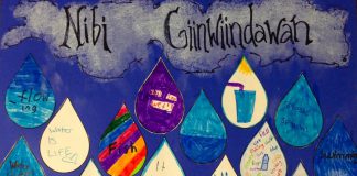 Children at the 2018 Curve Lake Summer Day Camp, while participating in the GreenUP Wonders of Water Program, created this poster featuring their love notes to water. The theme of World Water Day 2019 on Friday, March 22nd is "Leaving no one behind": whoever you are, wherever you are, water is your human right. More than two billion people live without safe water at home, and those of us who have easy access to potable water should take the time on Friday to show our gratitude. Children at the 2018 Curve Lake Summer Day Camp created a poster featuring their love notes to water, while participating in the GreenUP Wonders of Water Program. (Photo: Karen O'Krafka)