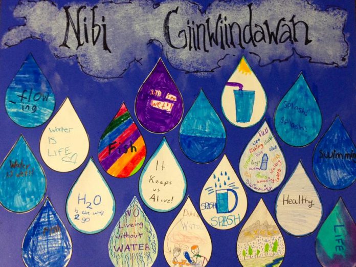 Children at the 2018 Curve Lake Summer Day Camp, while participating in the GreenUP Wonders of Water Program, created this poster featuring their love notes to water. The theme of World Water Day 2019 on Friday, March 22nd is "Leaving no one behind": whoever you are, wherever you are, water is your human right. More than two billion people live without safe water at home, and those of us who have easy access to potable water should take the time on Friday to show our gratitude. Children at the 2018 Curve Lake Summer Day Camp created a poster featuring their love notes to water, while participating in the GreenUP Wonders of Water Program. (Photo: Karen O'Krafka)