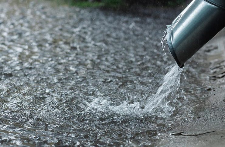 Locally heavy rain expected in the Kawarthas region for Wednesday Heavy rain coming out of a downspout. (Stock photo0