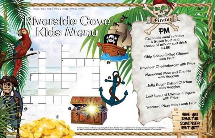 One of the pirate-themed kids menus at Holiday Inn Peterborough-Waterfront during March Break. (Graphic: Holiday Inn Peterborough-Waterfront)