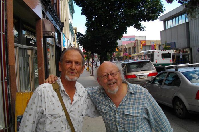 Joe Hall with musician David Essig in Peterborough in 2013. (Photo: David Essig / Facebook)