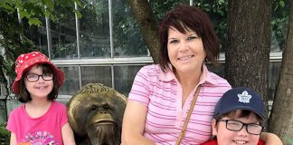 Buffy Molleson with her children Ocean, 8, and Ashton, 9. The Molleson family has been selected as the first family to own one of two homes that Habitat for Humanity Peterborough & Kawartha Region is building in Bobcaygeon this spring. (Supplied photo)