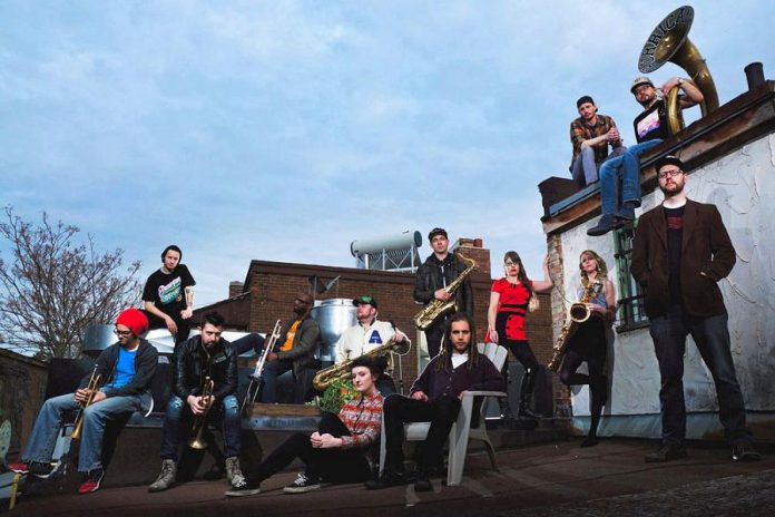 Hip-hop and funk brass band My Son the Hurricane returns to Peterborough for a show at the Red Dog in downtown Peterborough on Saturday, March 9th, as part of the Peterborough Folk Festival's Winter Folk Fest. (Publicity photo)