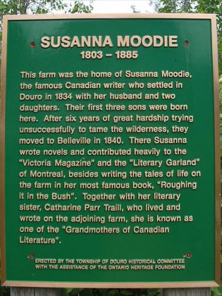 A historical plaque near the farm of Susanna Moodie in Douro. (Photo: Douro Historical Committee)