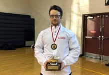 Oshawa native Warren Wagler, a member of Kenshokan Dojo with locations in Peterborough, Oshawa, Tweed, and Lindsay, won the Haga Cup at the 2019 East Coast Iaido Taikai (competition) held in Jersey City, New Jersey on February 17, 2019, as part of the inaugural delegation for Team Canada Iaido. Wagler holds the rank of sandan (third dan) in iaido, the traditional Japanese martial art of swordsmanship. (Photo courtesy of Team Canada Iaido)