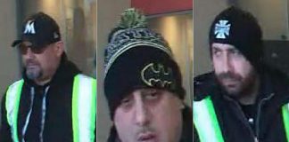 Police are seeking three suspects in a distraction theft scam which saw an elderly victim have his debit card stolen and used. (Photos provided by Peterborough Police Service)