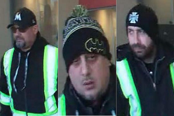 Police are seeking three suspects in a distraction theft scam which saw an elderly victim have his debit card stolen and used. (Photos provided by Peterborough Police Service)