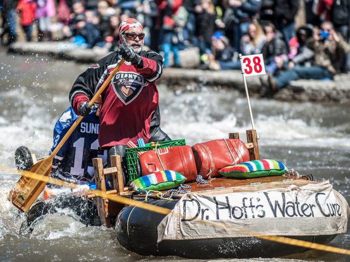 Part of the fun at 'Float Your Fanny Down the Ganny' for spectators is witnessing the wacky watercraft some participants select for the 10-kilometre "Crazy Craft" race.  If you want to participate in this year's race, you have until April 12, 2019 to register. (Photo: Walton St. Photography)