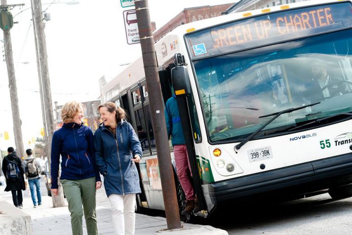 Peterborough Transit riders are encouraged to participate in Shifting Gears this May. A 10-ride bus pass is a great backup for those who regularly ride, walk, or carpool, but need a quick way home in a pinch.  (Photo courtesy of GreenUP)