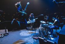 Toronto indie dance rockers Goodnight, Sunrise (David Kochberg, Vanessa Vakharia, and Paul Weaver) perform at Simcoe Ptbo in downtown Peterborough on Saturday, April 13th, with special guests Dandy Lyon Wine and Crowfööt. (Photo: Ryan Brough)