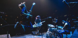 Toronto indie dance rockers Goodnight, Sunrise (David Kochberg, Vanessa Vakharia, and Paul Weaver) perform at Simcoe Ptbo in downtown Peterborough on Saturday, April 13th, with special guests Dandy Lyon Wine and Crowfööt. (Photo: Ryan Brough)