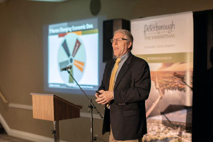 Economic development industry thought-leader Eric Canada wrapped up the event with his keynote address, describing how the global business environment is changing and what communities can do to ensure they aren't left behind. (Photo: Peterborough & the Kawarthas Economic Development)