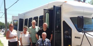 The White Lightning Shopping Bus in Little Britain during a test run in the summer of 2018. Bus owners Michael Bryant and Pauline Kiely are launching regular routes every Tuesday beginning April 30, 2019. (Photo: Danielle VanGennip)