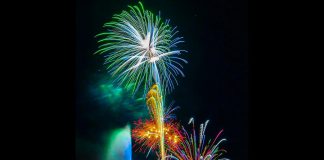 The 2018 fireworks display above Little Lake in Peterborough. The 2019 Rotary Victoria Day fireworks and family night takes place on May 18th, with a rain date of May 19th. Admission is free. (Photo: Devon Ulrich / devonulrichphoto.com)