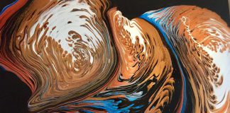 'Against the Grain', a work by legally blind and partially colour blind artist Lynda Todd. A show of her latest paintings will be on display at Paul's Art and Frame Gallery in June, with an opening reception on Saturday, June 8th. (Photo courtesy of the artist)