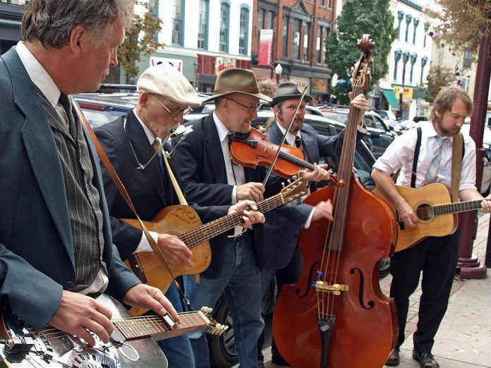 Catfish Willie and the Bucklebusters  will be performing at the "Awesome and Then Some" benefit concert at Showplace Performance Centre on the afternoon of Sunday, May 26th. The band features "Washboard Hank" Fisher (dobro, tenor banjo, kazoo and vocals), "Catfish" Willie Lindsay (guitar, tenor banjo, harmonica, kazoo & vocals), John Hoffman (fiddle), "Diamond" Dave Russell (upright bass), and Matthew "Smokey" Watson (mandolin and guitar).