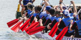 Time is running out to register as a paddler or a team for the 19th annual Peterborough's Dragon Boat Festival, which takes place on June 8, 2019 at Del Crary Park in downtown Peterborough. All proceeds raised by the festival will support breast cancer screening, diagnosis, and treatment at Peterborough Regional Health Centre. (Photo: Linda McIlwain / kawarthaNOW.com)