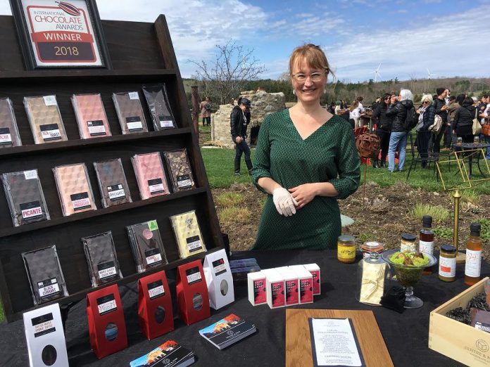 Local producers also attended the symposium, including Centre and Main Chocolate from Warkworth. Centre and Main featured a decadent variety of chocolate, which is also available at One Fine Foods in Peterborough. (Photo: Eva Fisher / kawarthaNOW.com)