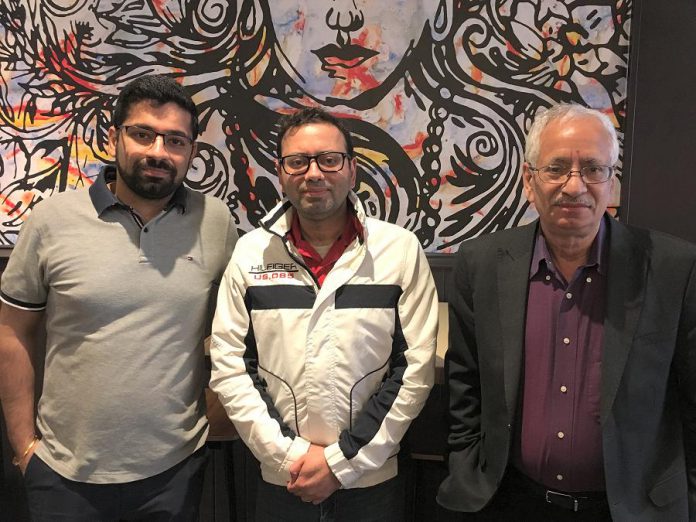 Owners Manish Choudhry, Nitin Grover, and father Brij Grover have opened the Fusion Bowl in dowtown Peterborough. (Photo: Eva Fisher / kawarthaNOW.com)