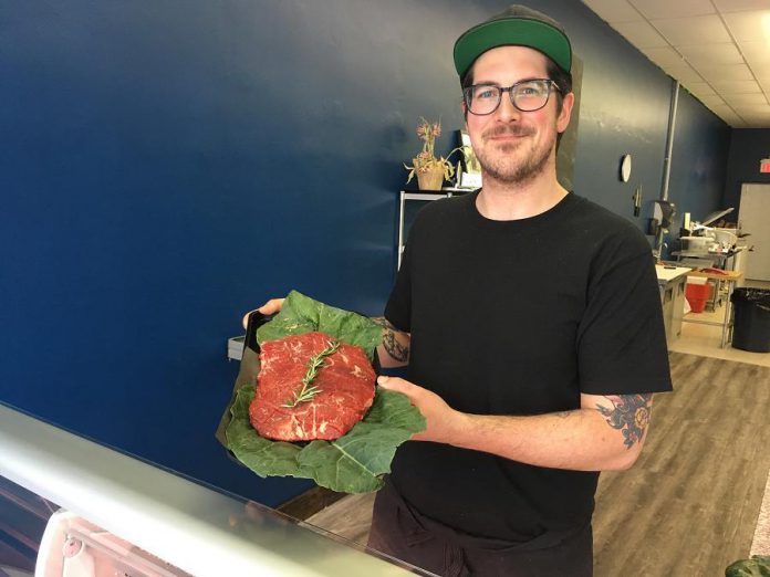 Owner Grant Slavin has opened Sweet Beast Butcher Shop in Peterborough's East City. (Photo: Eva Fisher / kawarthaNOW.com)