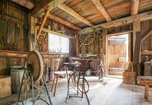 Lang Pioneer Village Museum, the award-winning living history museum in Keene, opens during the week for its 52nd season on May 21, 2019, and will open daily beginning on Sunday, June 16th with the 23rd annual Father's Day Smoke & Steam Show. Pictured is the museum's carpenter shop. (Photo courtesy of Lang Pioneer Village Museum)