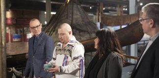 In the "Gifts from the Earth" episode of MasterChef Canada filmed at The Canadian Canoe Museum, Chef Johl Whiteduck Ringuette discusses the Three Sisters of Indigenous agriculture with MasterChef Canada judge Chef Michael Bonacini and guest chefs Mandie Sellar and David Wolfman. The episode airs on CTV at 9 p.m. on May 27, 2019. (Photo courtesy of CTV)