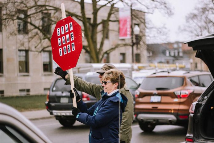 Peterborough May 1st General Strike Against Ford on May 1, 2019.  (Photo: Thayla Fortin)
