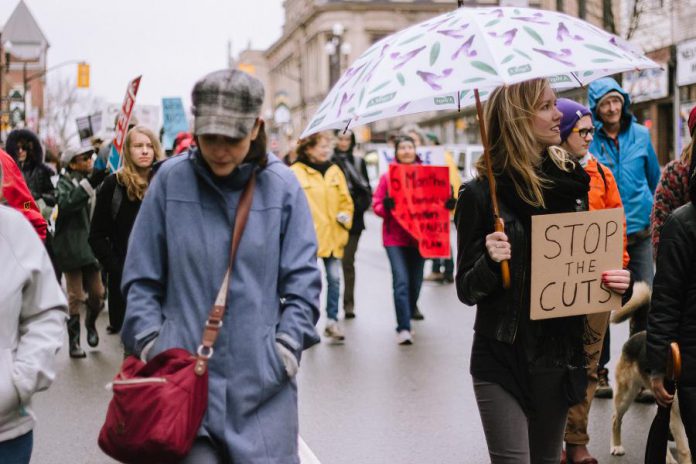 Peterborough May 1st General Strike Against Ford on May 1, 2019.  (Photo: Thayla Fortin)