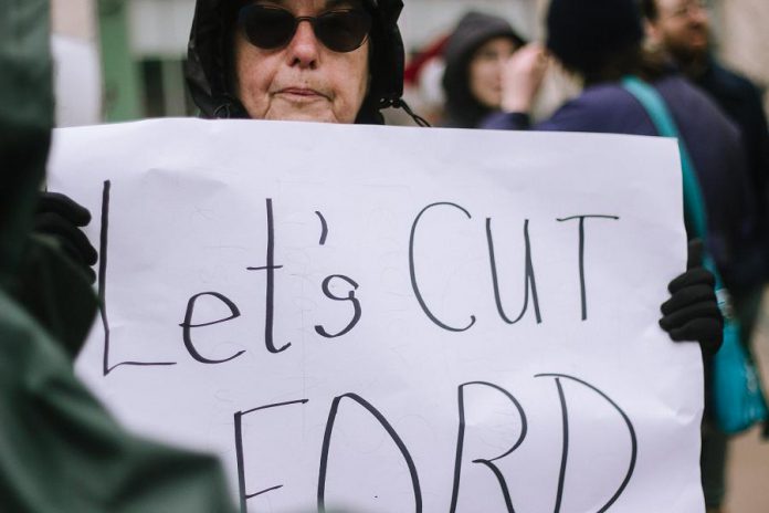 Peterborough May 1st General Strike Against Ford on May 1, 2019.  (Photo: Thayla Fortin)