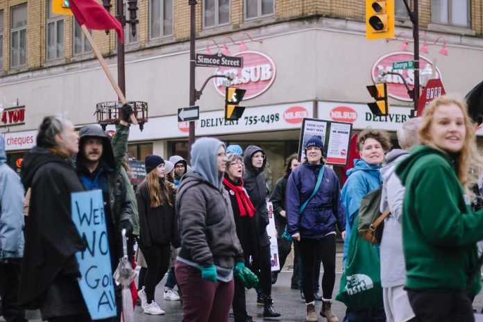 Peterborough May 1st General Strike Against Ford on May 1, 2019.  (Photo: Thayla Fortin)