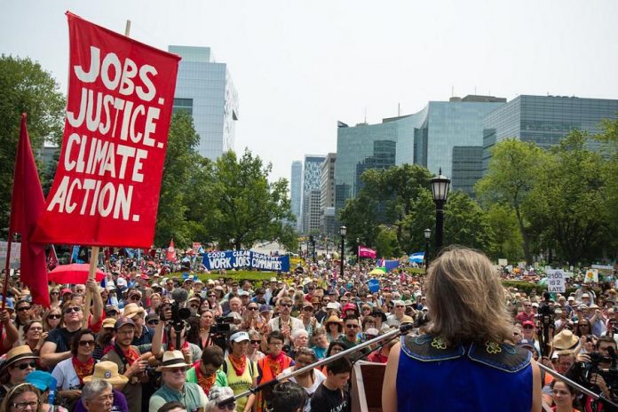 The Pact for a Green New Deal is holding a town hall in Peterborough on May 30, 2019. The grassroots initiative endorsed by 95 organizations and 75 individuals is demanding Canada cut emissions in half by 2030. Another town hall is scheduled in Port Hope on June 20, 2019. (Photo: Robert van Waarden / Survival Media)