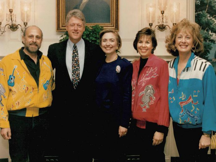 Bram Morrison, Sharon Hampson, and the late Lois Lillenstein with President Bill Clinton and First Lady Hillary Clinton in 1994. (Photo: Sharon and Bram)