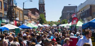 On Saturday, June 1st, the 2019 Taste of Downtown features food from 24 local restaurants, a beer and wine garden, live music from local performers, children's activities, and a sidewalk sale on Charlotte Street in downtown Peterborough. (Photo courtesy of Peterborough DBIA)